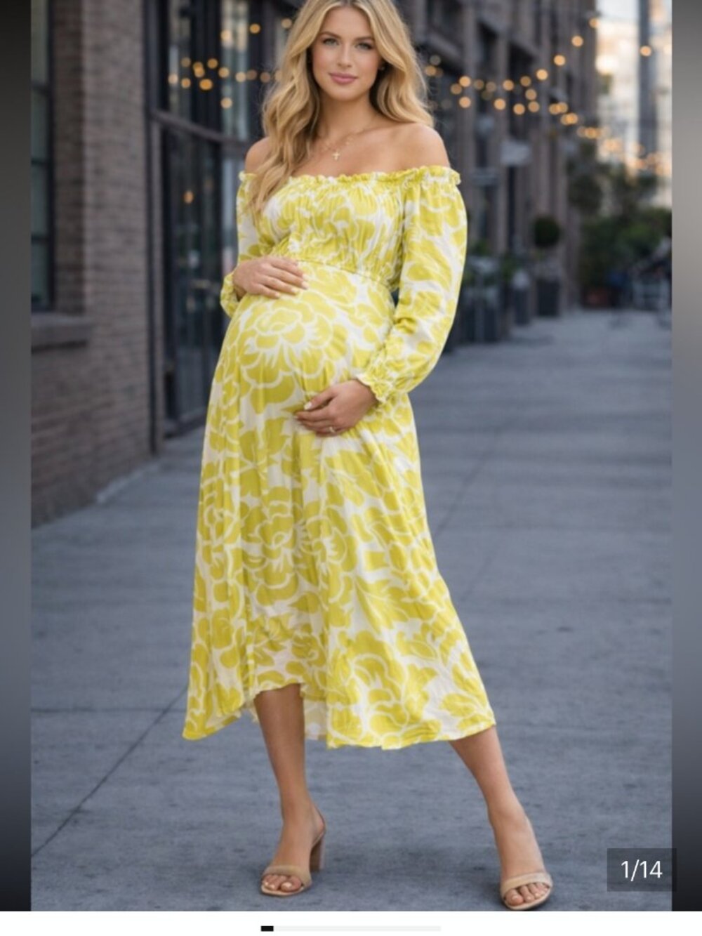 new ANTRHOPOLOGIE HUTCH off shoulder ultra soft stretchy maternity dress m
